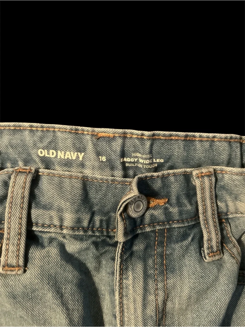 Old Navy Light Blue Wide-Leg Distressed-Knee Jeans